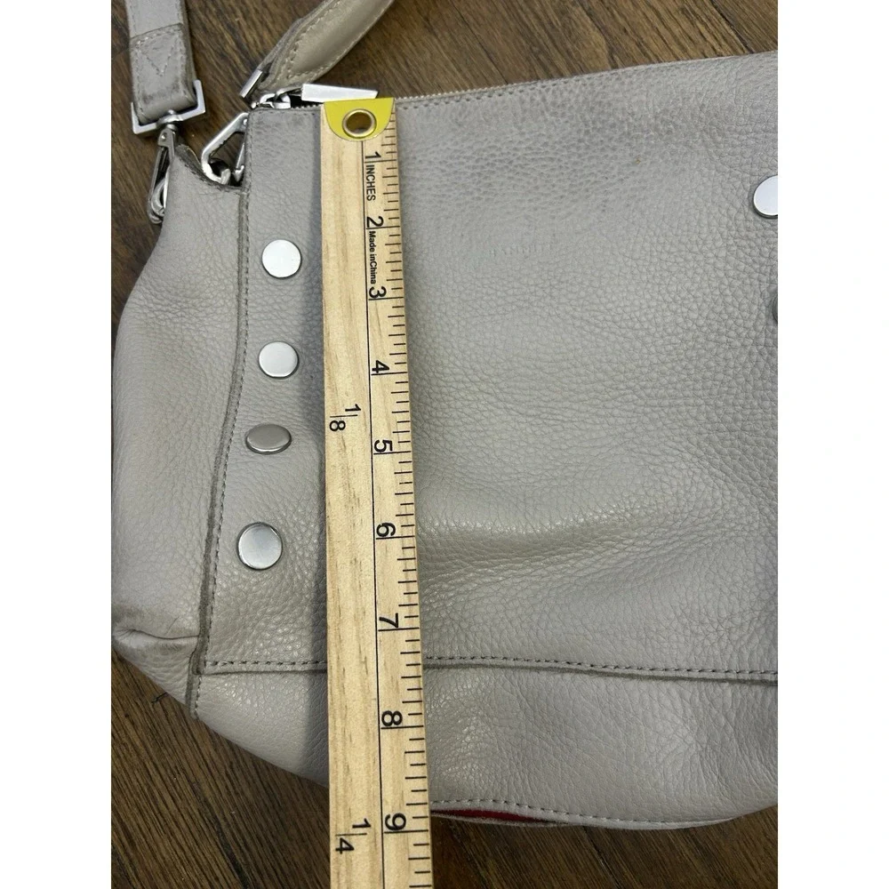 Hammitt Bryant Medium bag is crafted from grey pebbled leather Silver Rivets Med